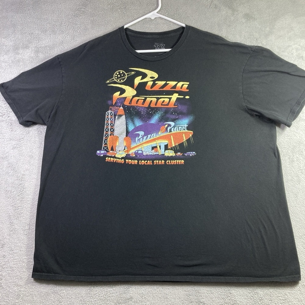 Disney Pixar Toy Story Pizza Planet Shirt Adult 3XL Black Graphic Tee Casual